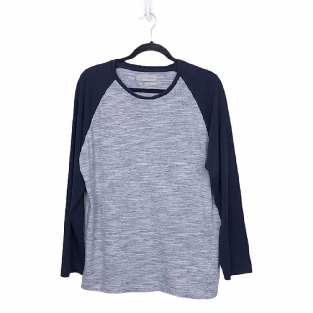 Zara Specials Daily Outfit Blue Long Sleeve T Shirt Tee